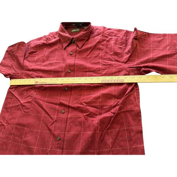 St. John's Bay Medium Jaspe Twill Shirt NWT Mens Red Button-Up JC Penney NEW - Picture 9 of 10